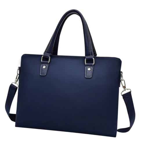 FONDOTIN Oxford Cloth Business Briefcase Herren Laptoptasche mit Großer Kapazität und Abnehmbarem Schultergurt Stilvolle Blaue Aktentasche für Büro und Freizeit von FONDOTIN
