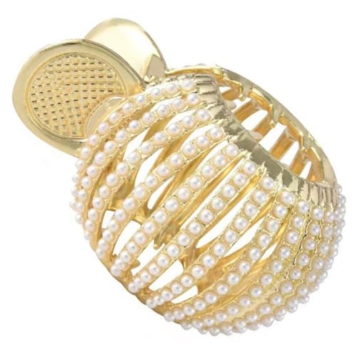 FONDOTIN Perlen Haarklammer für Damen Dekorativer Pferdeschwanz Halter mit Starkem Griff Rutschfeste Pferdeschwanz Haarnadel für Dickes und Langes Haar Eleganter Haarschmuck für Alltag und von FONDOTIN
