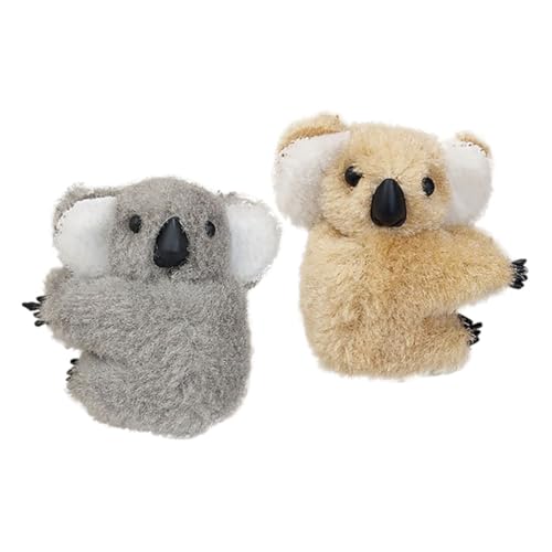FONDOTIN Plüsch Koala Haarklammern Mini Tier Haarspangen für Mädchen und Frauen Robuste Kleine Clips Khaki Niedliche Cartoon Haarschmuck für Alltag und Besondere Anlässe von FONDOTIN