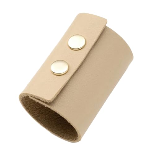 FONDOTIN Pu leder Haargummi mit Metall druckknopf Vintage Streetstyle Haarhalter für Damen Hautfarben Schonend für Haare Modisches Accessoire für Schule Party Hochzeit und Alltag von FONDOTIN