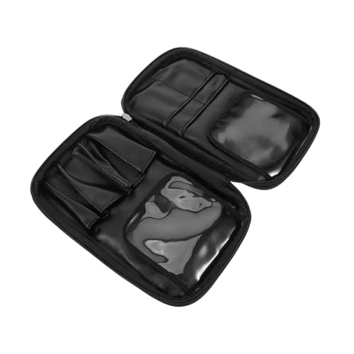 FONDOTIN Reise Kosmetiktasche Damen Stylische Toilettentasche mit Reißverschluss für Pflegeartikel für Reisen und Täglichen Gebrauch Schwarz von FONDOTIN