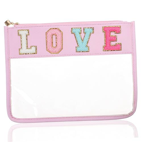 FONDOTIN Reise Kosmetiktasche aus Wasserdichtem PVC Praktische Make Up Organizer für Snacks und Toilettenartikel für Reisen Fitness und Camping Love von FONDOTIN