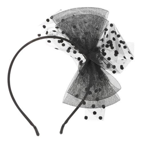 FONDOTIN Retro Damen Haarband mit Großem Netz spitzen schleier Vintage Haarklammer mit Elegantem Knoten Schwarzes Stylisches Stirnband für Party und Alltag Langlebiges Material Modisches von FONDOTIN