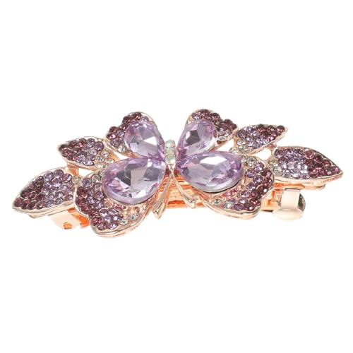 FONDOTIN Rhinestone Haarklammer für Frauen Metall Haarschmuck mit Springclip Eleganter Schmetterling Haarspange Bequemer Sitz Funkelnde Brosche für Hochzeit und Alltag Geschenkidee von FONDOTIN