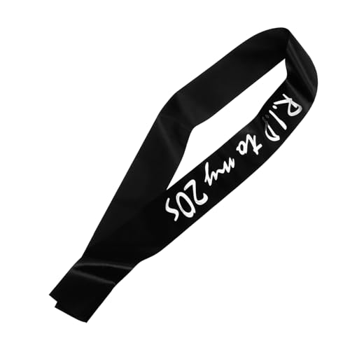 FONDOTIN Schwarze Geburtstags Schärpe Rip To My aus Glattem Kreative Dekoration für Frauen Party Accessoire für Geburtstag Junggesellinnenabschied und Freundinnenfeiern von FONDOTIN