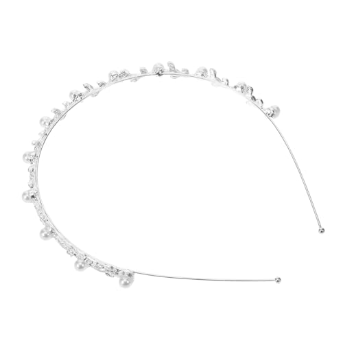 FONDOTIN Silberne Braut Tiara mit Perlen und Strass Legierung Haarschmuck für Hochzeit Verlobung Party Damen Haarreif Eleganter Kopfschmuck für Festliche Anlässe von FONDOTIN