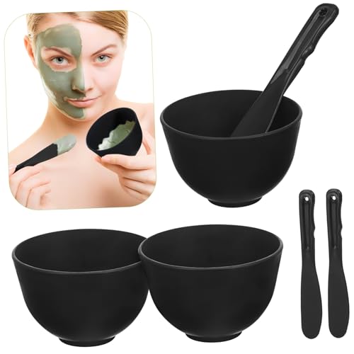 FONDOTIN Silikon Rührschüssel mit Spatel Wiederverwendbare Gesichtsmaske Schüssel Flexibel Langlebig für DIY Masken Mischen und Auftragen Professionell und Zuhause Wiederverwendbar von FONDOTIN