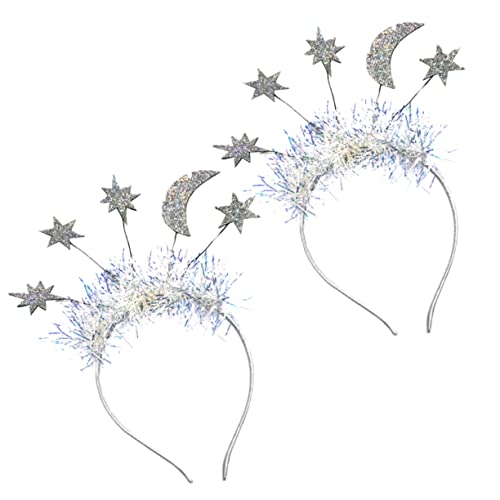 FONDOTIN Star Moon Haarbänder für Weihnachten und Neujahr Haarschmuck Accessoires aus Strapazierfähigem Filz für Partys und Alltag Passend für Damen und Mädchen von FONDOTIN