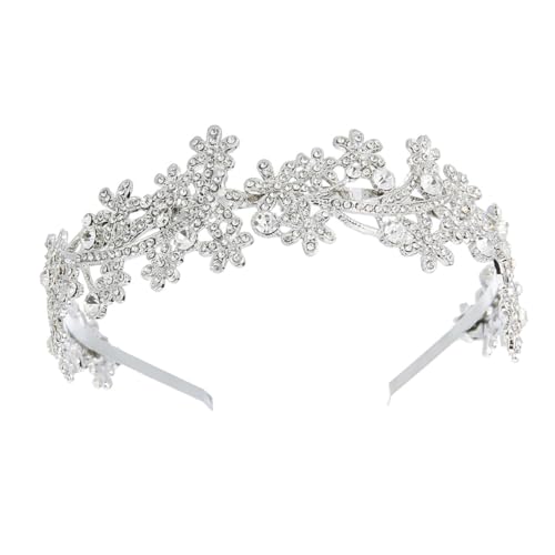 FONDOTIN Stilvolles Silbernes Vintage Haarband mit Funkelndem Strassbesatz Leichter Kopfschmuck für Damen und Mädchen Geeignet für Hochzeiten Partys und Festliche Anlässe von FONDOTIN