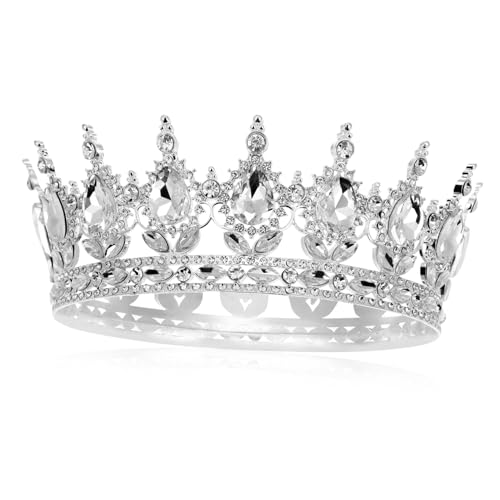 FONDOTIN Strass Krone aus Legierung Dekorative Barock Haarschmuck für Damen Glänzende Kopfbedeckung für Hochzeit Braut und Alltag Langlebig und Strahlend von FONDOTIN