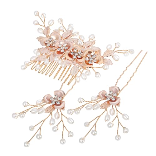 FONDOTIN Teiliges Haarkamm Perlen Design Dekorative Haarklammern für Damen und Mädchen Vielseitige Steckkämme für Stilvolle Hochsteckfrisuren Einfach Anzubringen Modischer Haarschmuck von FONDOTIN
