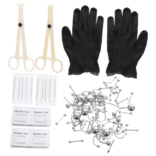 FONDOTIN Teiliges Piercing aus für Damen mit Ohr Nasen Bauchnabel und Augenbrauenringen Rostfrei Hautfreundlich Vielseitig Einsetzbar Modischer Körperschmuck für Alltag und von FONDOTIN
