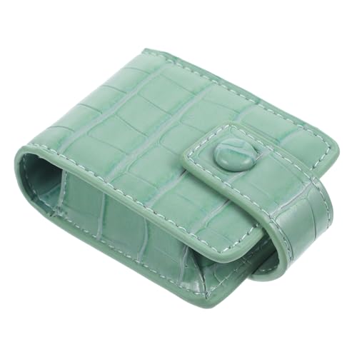 FONDOTIN Tragbare Lippenstift Tasche mit Spiegel Kleine Lippenstift Aufbewahrungstasche Robuster Organizer für Unterwegs Grünes Krokodilmuster Kompakt und Elegant für Einfache von FONDOTIN