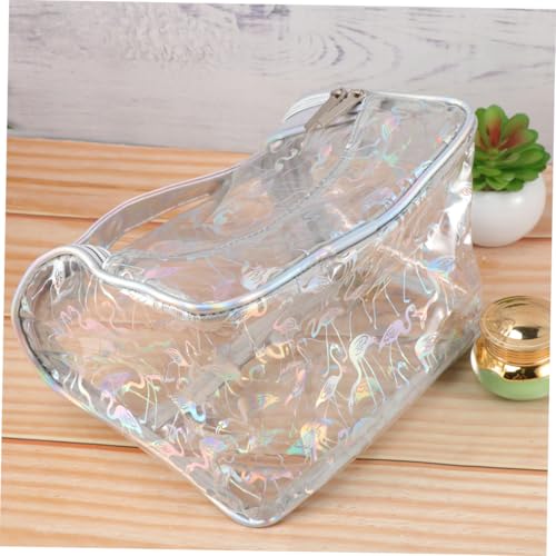 FONDOTIN Transparent Kosmetiktasche Damen PVC Große Kapazität Kulturbeutel Reise Schminktasche Flamingo Muster Multifunktional Aufbewahrungstasche von FONDOTIN