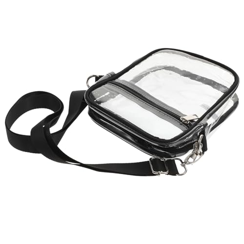 FONDOTIN Transparente Crossbody Tasche Klein mit Reißverschluss PVC Umhängetasche für Frauen Durchsichtige Kosmetiktasche und Geldbeutel Stadionzugelassen Verstellbar für Alltag und Events von FONDOTIN