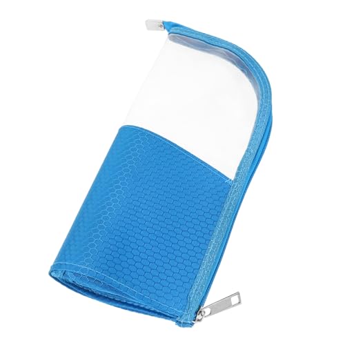 FONDOTIN Transparente Kosmetiktasche Damen Reise Make Up Pinselhalter Leicht Tragbar Multifunktionaler Kulturbeutel für Kosmetik und Alltagsgegenstände Himmelblau von FONDOTIN