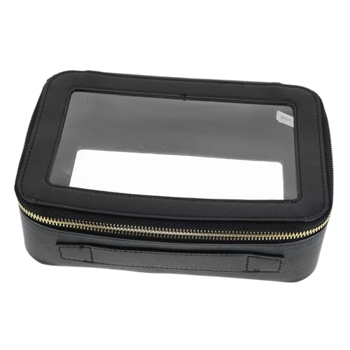 FONDOTIN Transparente Kosmetiktasche PU PVC Leicht Abwischbar Makeup Organizer Reise Kulturbeutel mit Großem Reißverschluss Damen Kosmetik Aufbewahrungstasche von FONDOTIN
