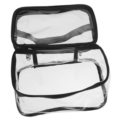 FONDOTIN Transparente Kosmetiktasche mit Doppelreißverschluss wasserdichte Reisetasche für Damen Großer Kulturbeutel für Make up Toilettenartikel und Reiseaccessoires Praktische von FONDOTIN