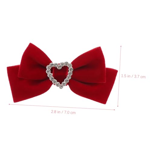 FONDOTIN Velours Haarspangen für Mädchen Rutschfeste Haarschleifen Clips in Rot Sanfte Metallklemme Für Alltag Party und Einschulung von FONDOTIN
