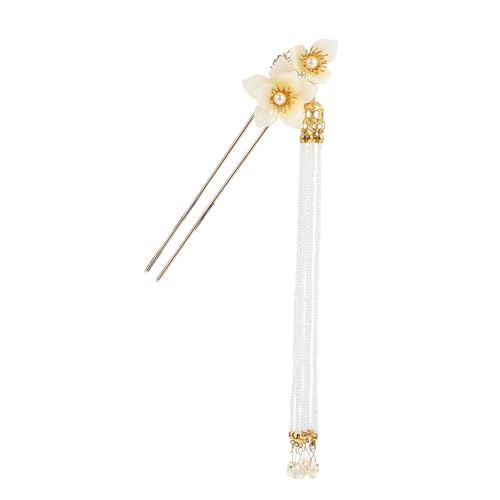 FONDOTIN Vintage Haarnadel mit Blumen und Quaste Handgefertigter Chinesischer Haarstab Eleganter Haarschmuck für Mädchen und Damen Geeignet für Traditionelle Kostümpartys und Festivals von FONDOTIN
