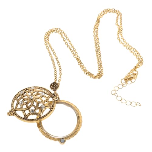 FONDOTIN Vintage Halskette mit Dekorativem Lupenanhänger Zarte Leselupe Schmuckkette Lange Vergrößerungslinse für Bücherlesen und Alltag Stilvoller Retro Look für Damen und Herren FONDOTIN Vintage Halskette mit Dekorativem Lupenanhänger Zarte Leselupe Schmuckkette Lange Vergrößerungslinse für Bücherlesen und Alltag Stilvoller Retro Look für Damen und Herren von FONDOTIN