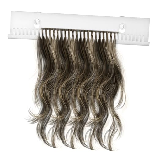 FONDOTIN Wandmontierter Haarverlängerungshalter Weiß Haar Extensions Aufbewahrungshalter Styling Trockenständer Friseurbedarf Organizer für Pflege und Präsentation von FONDOTIN