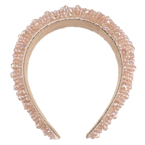 FONDOTIN Wasserklare Haarreif Damen Handgefertigt Perlenverziert Eleganter Kopfschmuck für Partys und Alltag FONDOTIN Wasserklare Haarreif Damen Handgefertigt Perlenverziert Eleganter Kopfschmuck für Partys und Alltag von FONDOTIN