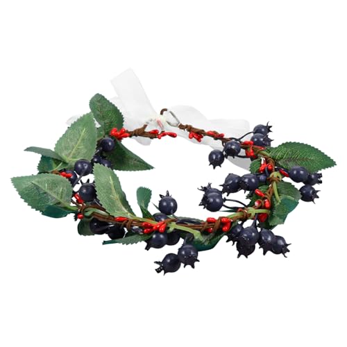 FONDOTIN Weihnachtlicher Beeren Blumenkranz Haarreif Damen Verstellbar Festlicher Haarschmuck Strand Urlaub Party von FONDOTIN