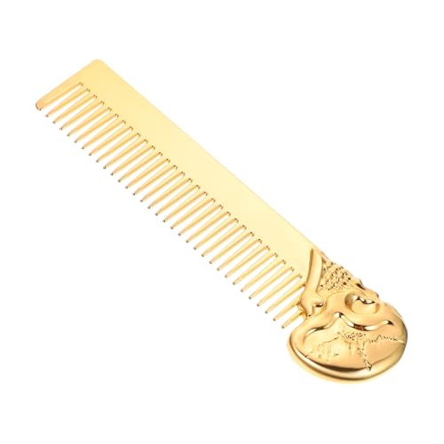 FONDOTIN Zinklegierung Bartkamm Männer Doppelseitiger Langlebiger Haarkamm Kompakter Tragbarer Stylingkamm für Bart und Haare Professionelle Öl Kamm Anwendung von FONDOTIN