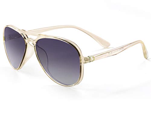 FONHCOO Sonnenbrille Kinder 5-10 Jahre Mädchen UV400 Pilotenbrille polarisiert Kinderbrille Jungen Superleichte TR90 Kindersonnenbrille (Gelb/Braun) von FONHCOO