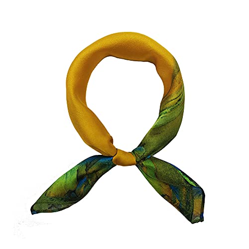 FONYVE Schal aus 100% Maulbeerseide, leicht, quadratisch, Satin, kleiner Seidenhaarschal zum Schlafen, 53,3 x 53,3 cm, Small von FONYVE