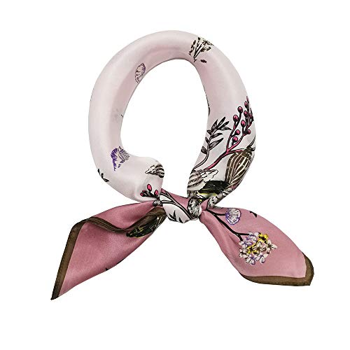 FONYVE Schal aus 100% Maulbeerseide, leicht, quadratisch, Satin, kleiner Seidenhaarschal zum Schlafen, 53,3 x 53,3 cm, Small von FONYVE