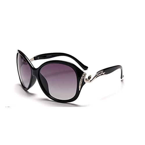 FOOOZ Polarisierte Sonnenbrille Damen Sonnenbrille UV400-Schutz Mode Sonnenbrille mit Strass Sonnenbrille Damenglas, C1 Helles Schwarzgrau, Einheitsgröße von FOOOZ