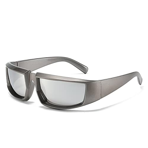FOOOZ Radfahren Sport Steampunk Sonnenbrille Damen Punk Goggle Markendesigner Sonnenbrille Herren Silber Spiegel Shades Reitbrille,gun silver,AS FOOOZ Radfahren Sport Steampunk Sonnenbrille Damen Punk Goggle Markendesigner Sonnenbrille Herren Silber Spiegel Shades Reitbrille,gun silver,AS von FOOOZ