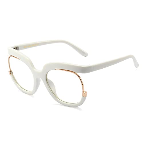 Fashion Square Anti-Blaulicht-Brille für Frauen, Vintage, schwarz, rosa, Brillengestell, weibliche Computer-Brille, weiß, klar von FOOOZ