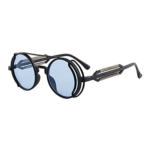 Steampunk-Sonnenbrille für Männer und Frauen, runder Metallrahmen, Punk-Doppelfederbein-Brille, klassische Retro-Gothic-Stil-Sonnenbrille, C4, andere Steampunk-Sonnenbrille für Männer und Frauen, runder Metallrahmen, Punk-Doppelfederbein-Brille, klassische Retro-Gothic-Stil-Sonnenbrille, C4, andere von FOOOZ