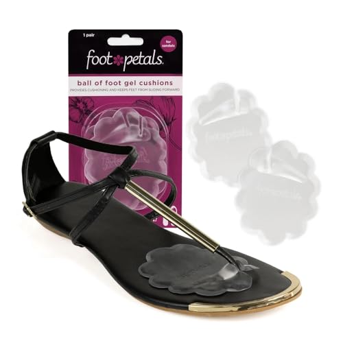Spitze Zehen Technogel für Flip Flops von Foot Petals Ball von Fuß Kissen Pads für Flip Flops – 1 Paar – Anthrazit Tint von FOOT PETALS