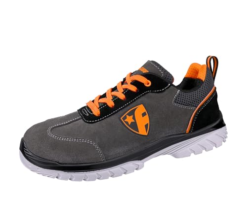 FOOTGUARD Sicherheitsschuhe Smart Low S3 Herren Stahlkappe Rutschhemmend Grau-Orange Größe 43 von FOOTGUARD