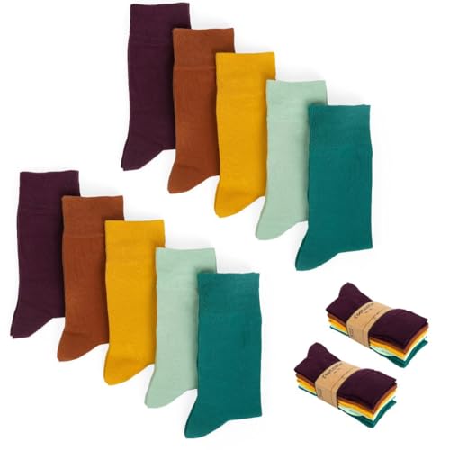 FOOTNOTE 10 Paar Hochwertige Socken Herren & Damen Baumwollsocken Socks Business, 39-42, Bunt von FOOTNOTE