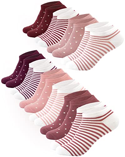 FOOTNOTE 10 Paar Sneaker Socken Mit Softbund Flacher Zehennaht Hoher Baumwollanteil Für Damen Blush in 35-38 von FOOTNOTE