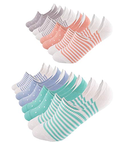 FOOTNOTE 8 Paar Unsichtbare Sneaker Socken Footies Füßlinge Invisible Socks mit Silikon Pastell 35-38 von FOOTNOTE