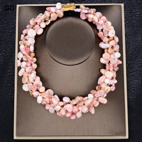 FOPURE 20" 5 Rows Gems Stone Opal Crystal Necklace Cute For Women von FOPURE