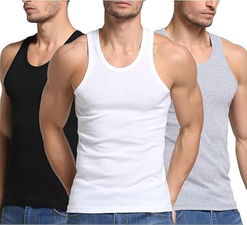 FORBEMK 3er Pack Tanktops Unterhemd Herren durch gekämmte Feinripp Bio-Baumwolle Schrumpft Nicht Verblasst Nicht Undurchsichtig 3Color-XXL FORBEMK 3er Pack Tanktops Unterhemd Herren durch gekämmte Feinripp Bio-Baumwolle Schrumpft Nicht Verblasst Nicht Undurchsichtig 3Color-XXL von FORBEMK