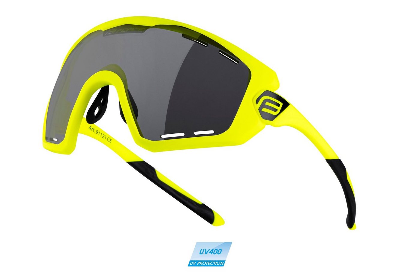 FORCE Fahrradbrille Sonnenbrille FORCE OMBRO PLUS gelb, mattschwarzes Glas von FORCE