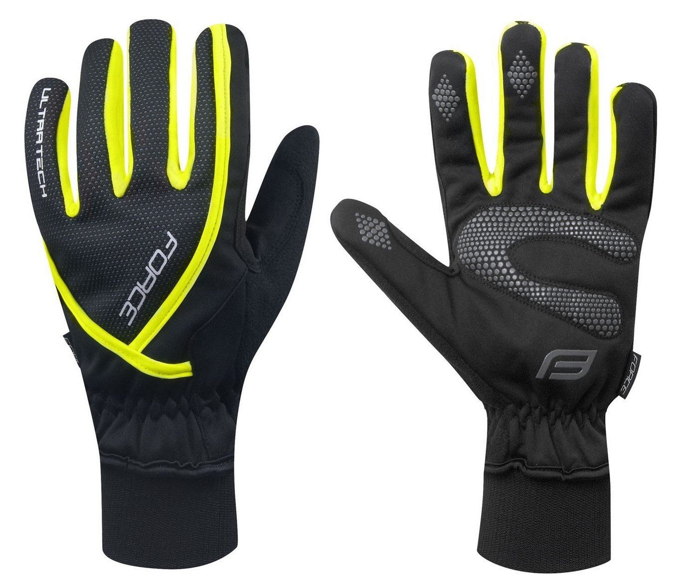 FORCE Fahrradhandschuhe FORCE Winter Handschuhe ULTRA TECH fluor 0 °C bis +5 °C von FORCE