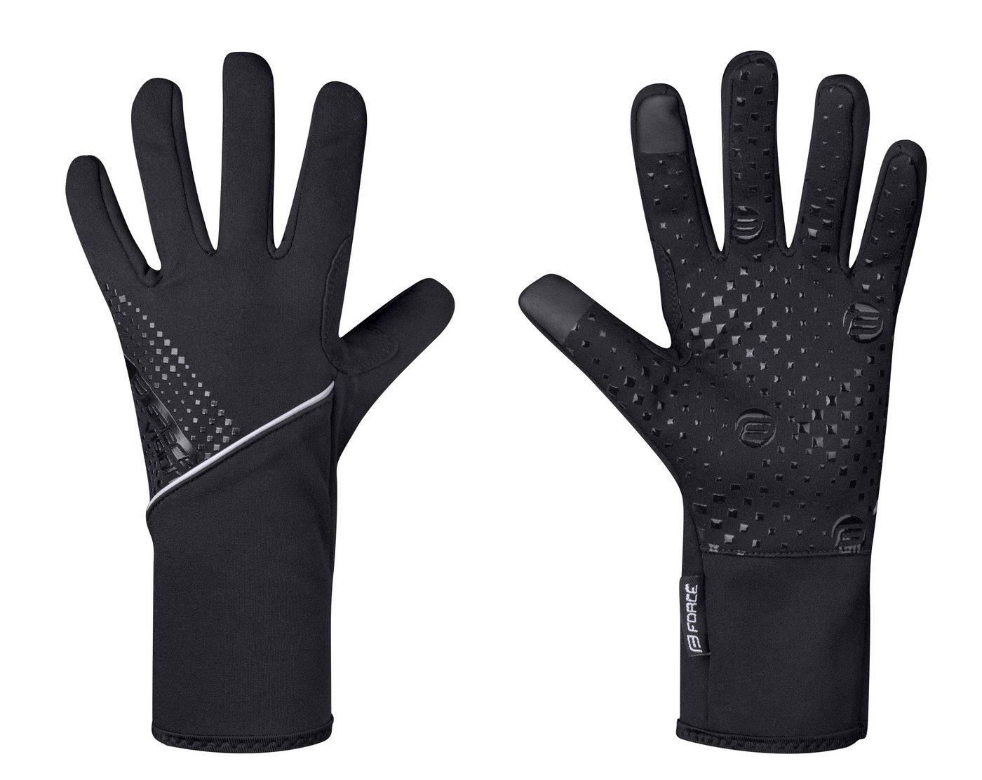 FORCE Fahrradhandschuhe Handschuhe F VISION softshell schwarz +5 °C und +10 °C von FORCE