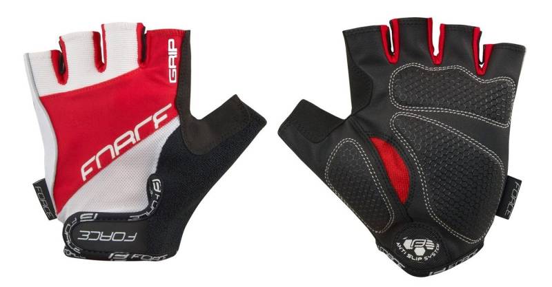FORCE Fahrradhandschuhe Handschuhe FORCE GRIP gel Weiss Rot %%% * von FORCE