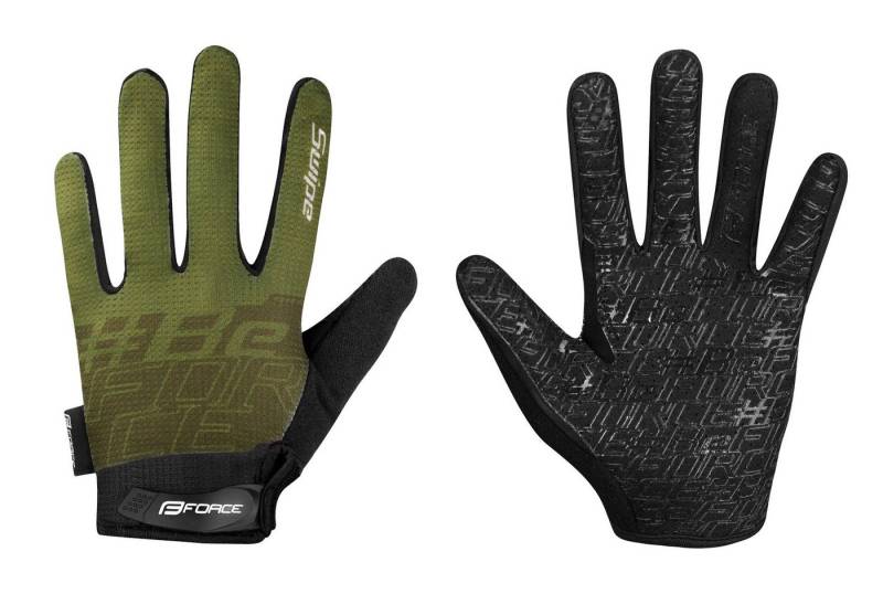 FORCE Fahrradhandschuhe Handschuhe FORCE MTB SWIPE oliv-schwarz +15 °C und darüber von FORCE