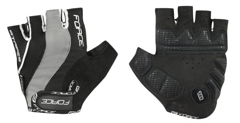 FORCE Fahrradhandschuhe Handschuhe FORCE STRIPES grau-schwarz %%% * von FORCE