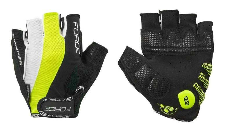 FORCE Fahrradhandschuhe Handschuhe FORCE STRIPES schwarz fluor %%% * von FORCE